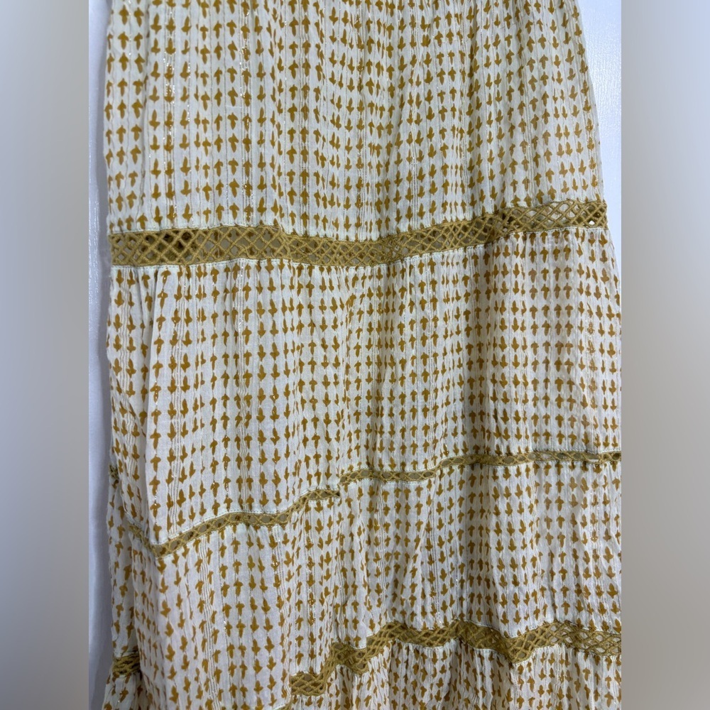 Free People Midnight Dance Maxi Dress Tiered Sleeveless Peasant Pullover S Tan - Picture 3 of 6